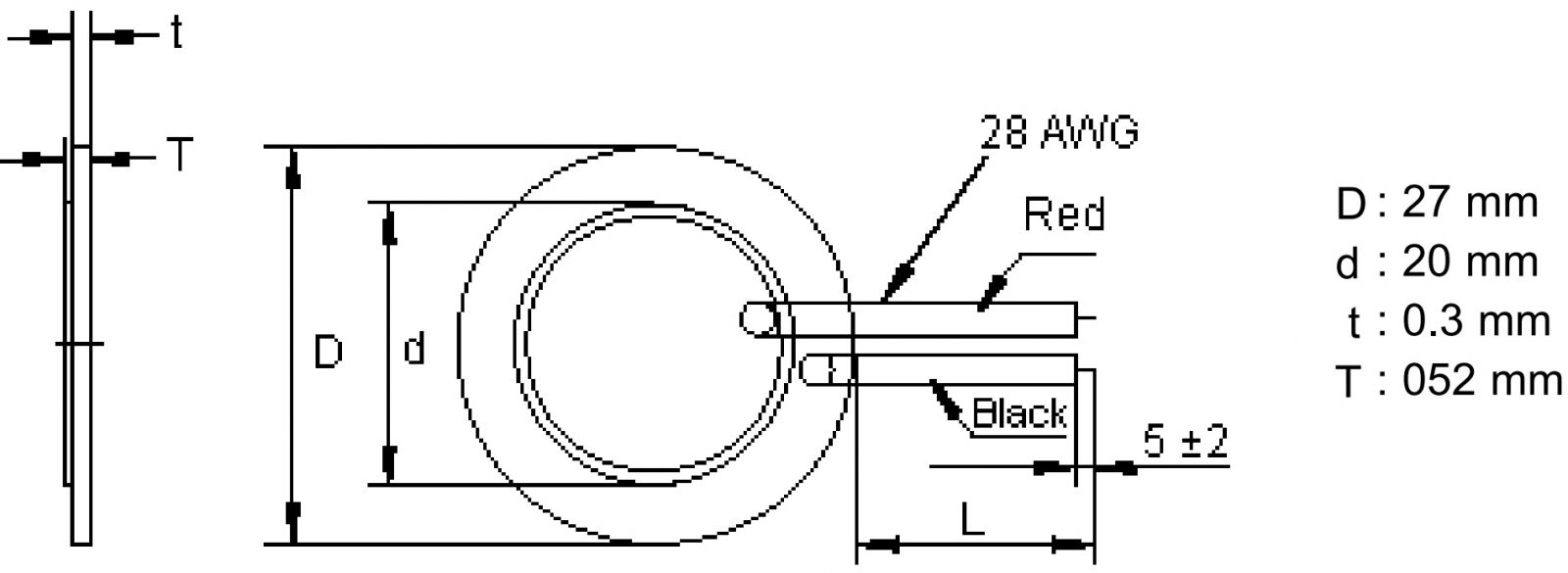 אלמנט זמזם פיאזו PRO-SIGNAL 27MM